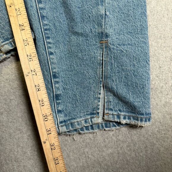 Good American Women Size 16 Straight Leg Denim Jeans Light Wash Blue Distressed - Picture 3 of 12